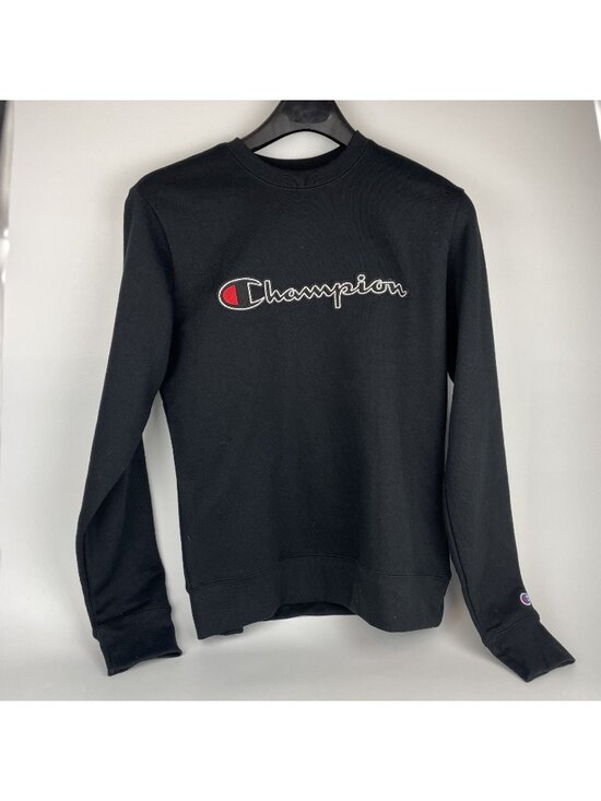 Champion Other - Champion Men’s Sweatshirt Black Logo Crewneck – Size Small (S) – Style 15763